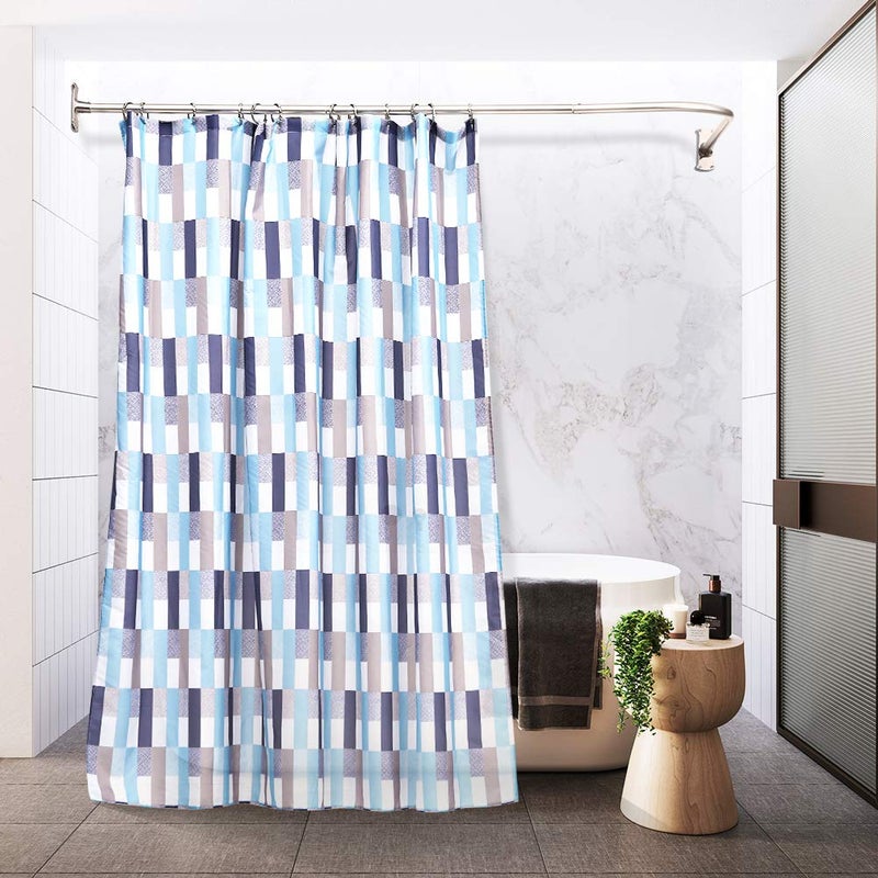 PrettyHome L Shapaed Bathroom Bathtub Corner Shower Curtain Rod Large Space 28"x68",Brushed Nickel Finished - Image 3